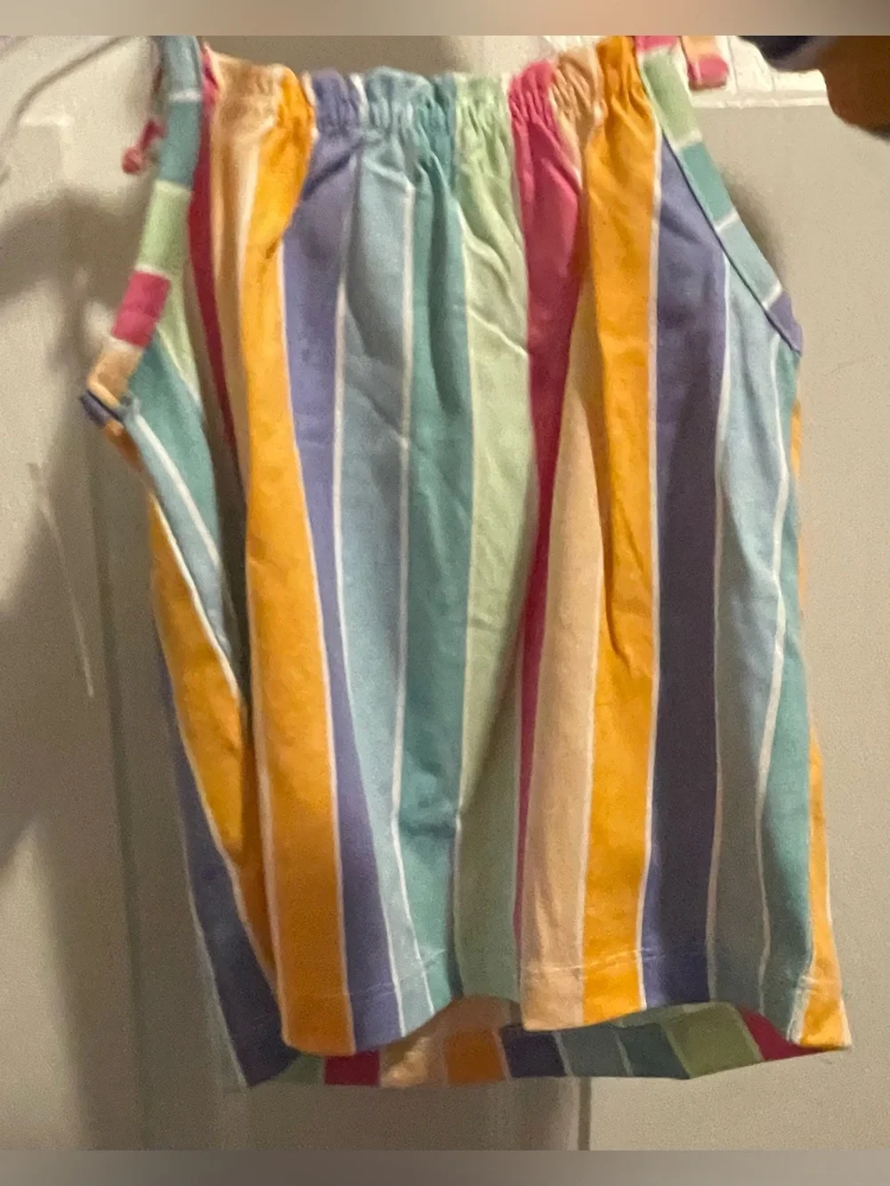 Jessica Simpson Girls 24M Rainbow Stripe Ruffle Top & Shorts Set NWT